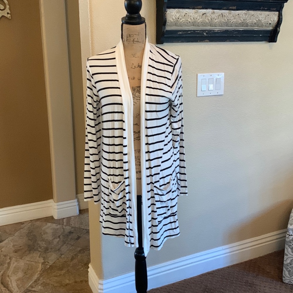 Black and white stripe cardigan